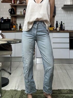 AGOLDE Light Blue High-Rise Straight Jeans
